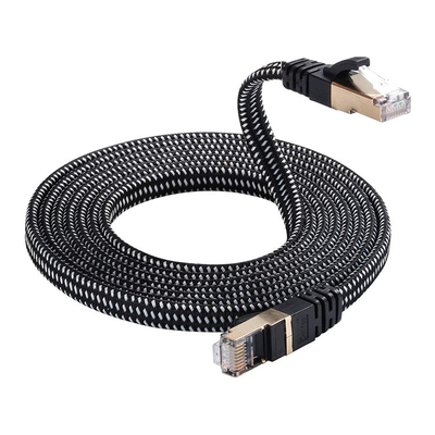 Kabel Ethernet Cat7 Jalinan Nilon, Kabel Jaringan Kecepatan Tinggi 10 kaki