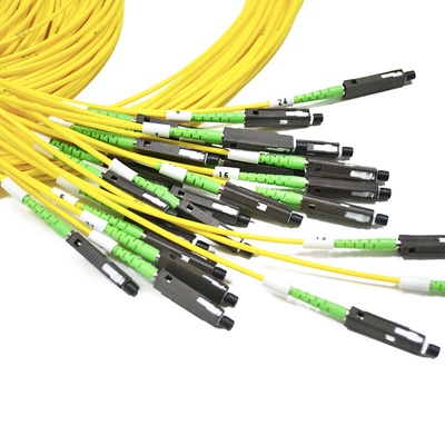 24 Fiber G657A1 kabel patch optik MU ke LC yang sudah diakhiri