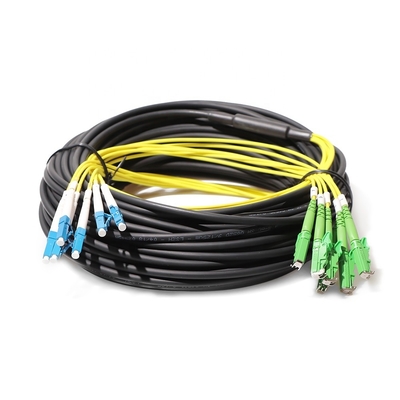 Kabel pra-terminasi LC E2000/APC 6 Kabel Serat Optik luar ruangan dengan Sock Menarik