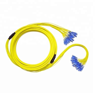Kabel patch serat optik 32 core SC-SC UPC kabel breakout multi-serat yang telah diakhiri sebelumnya