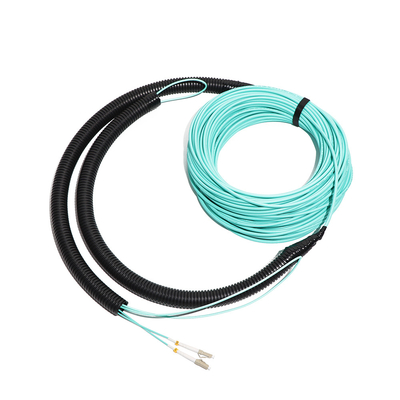 40M 2 Core OM3 multimode LC-LC menarik mata kabel serat optik / kabel pigtail Pra-Terminasi